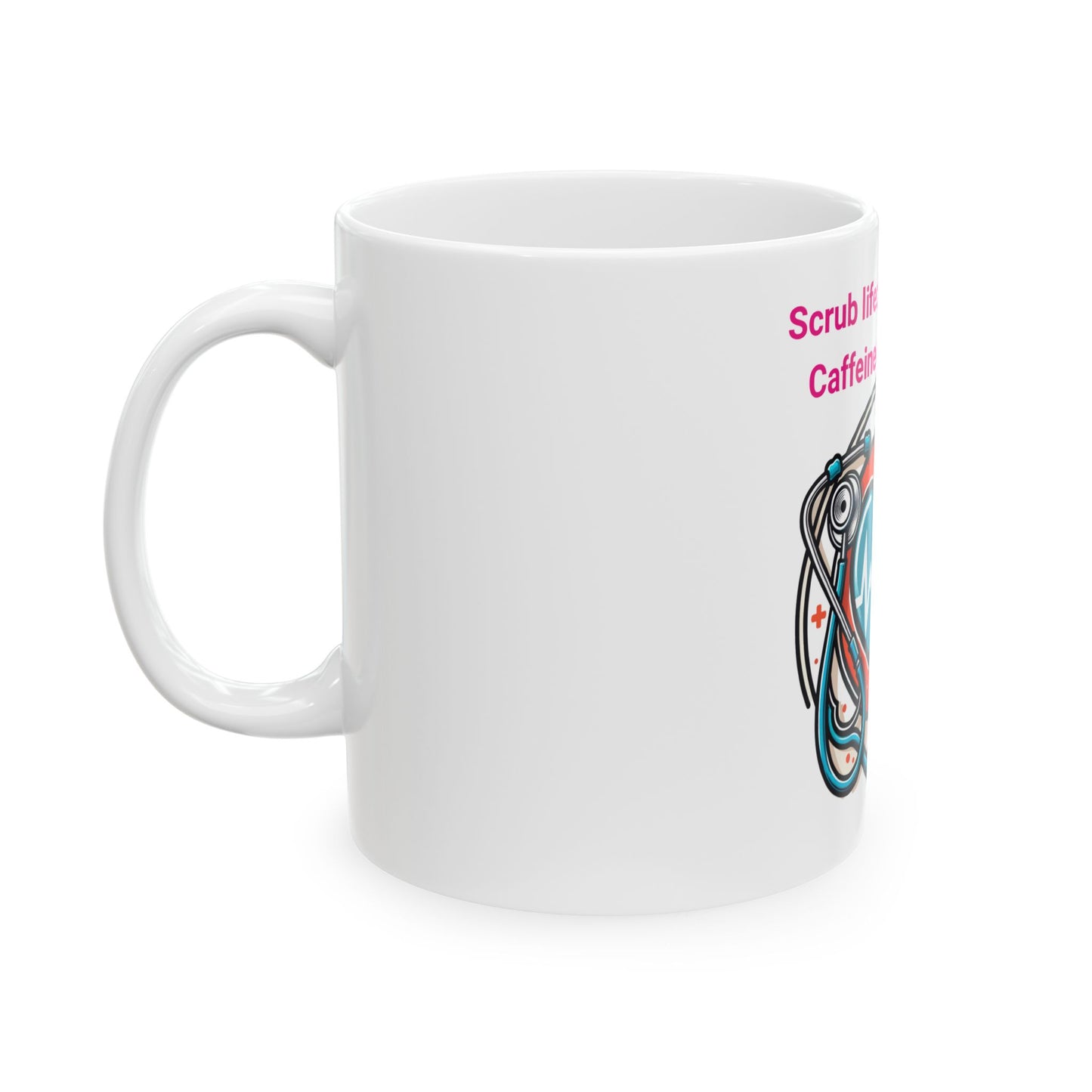 Scrub Life Mug - Powered by Caffeine and Chaos | Medical Coffee Cup for Healthcare Workers